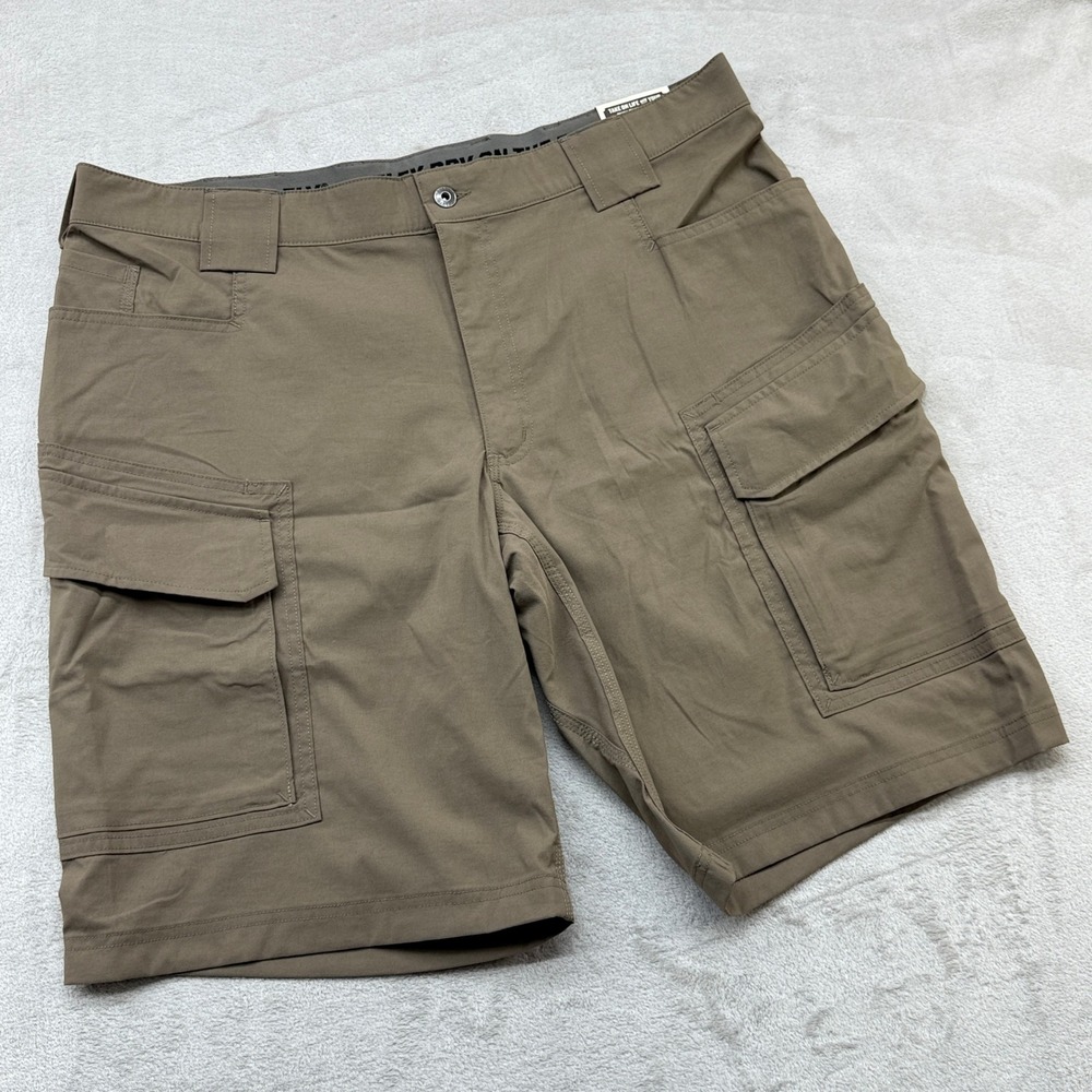 Duluth Trading Co Cargo Shorts Mens 40 Brown DuluthFlex DOTF Relaxed 11" Inseam